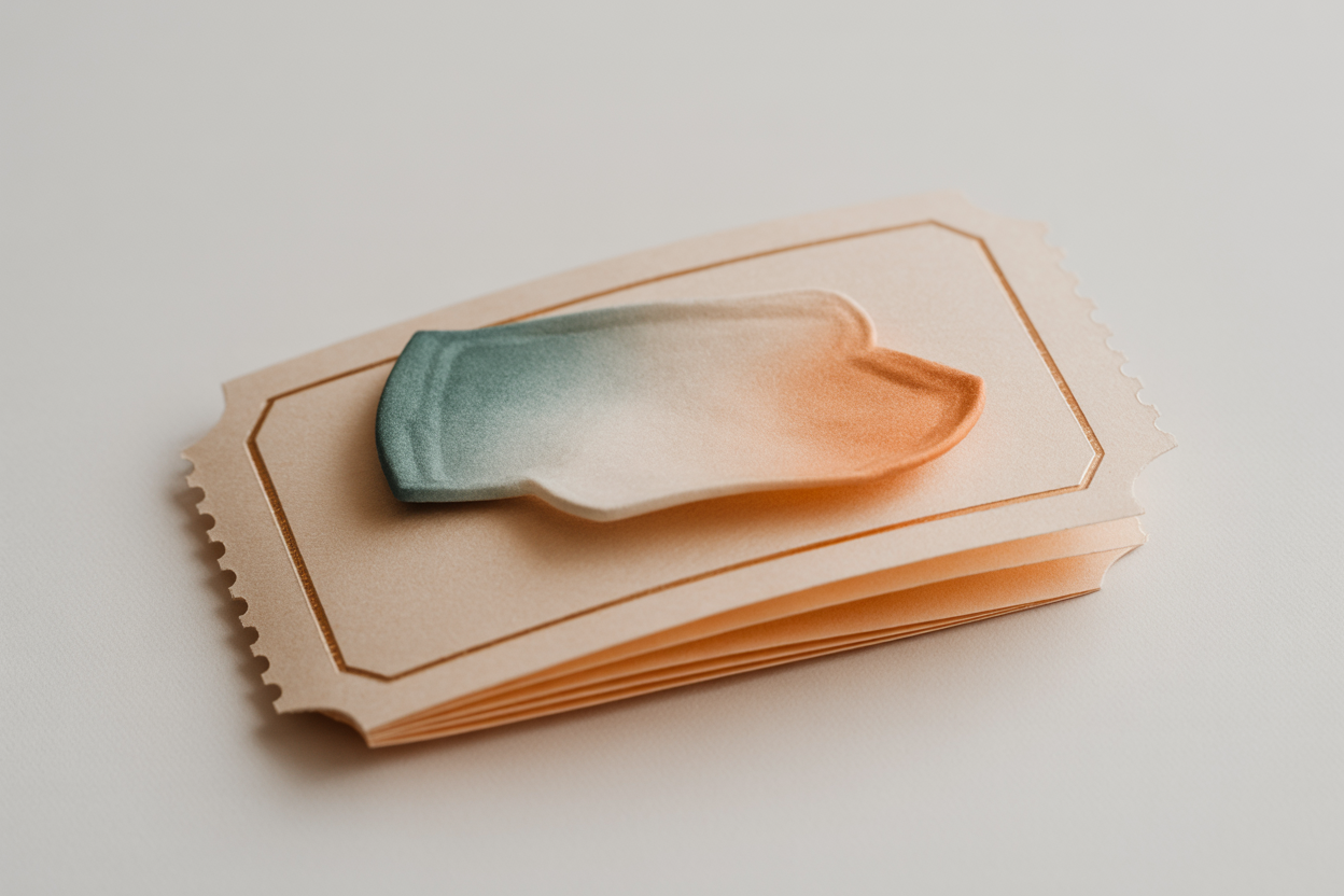 Folded ticket-style planner card